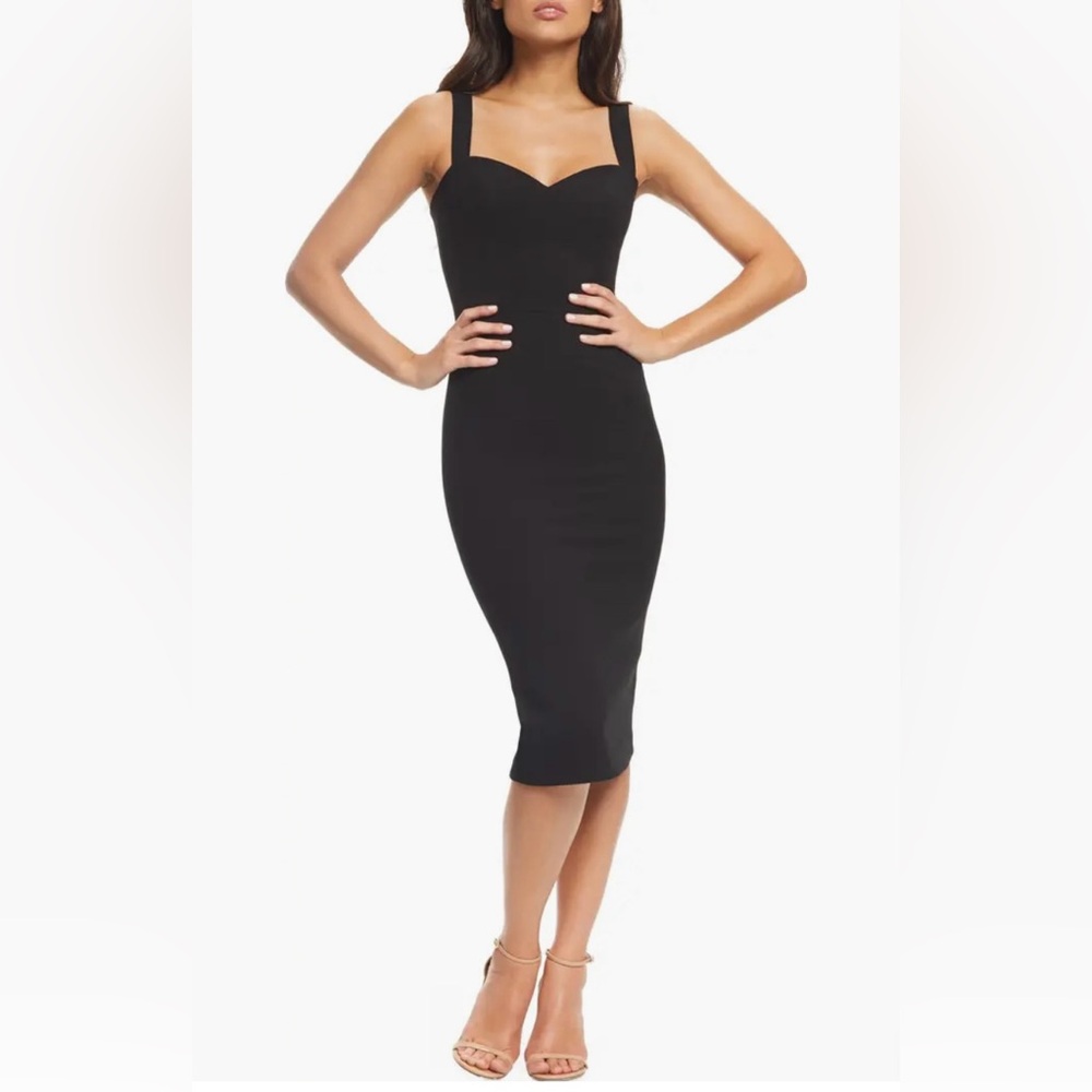 Dress the Population Black Midi Dress